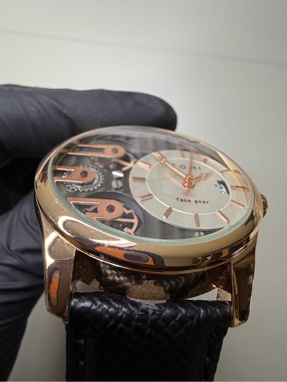 Tomi Face Gear T-106 Date Rose Gold 43mm Men’s Watch - Picture 8 of 13